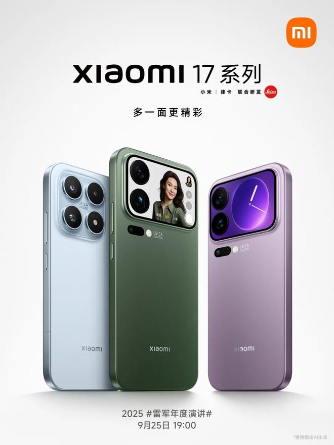 【简讯】小米17系列官宣；三星计划第四季
